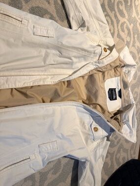 The North Face Beige and White Women's Water Proof Rain Jacket Small